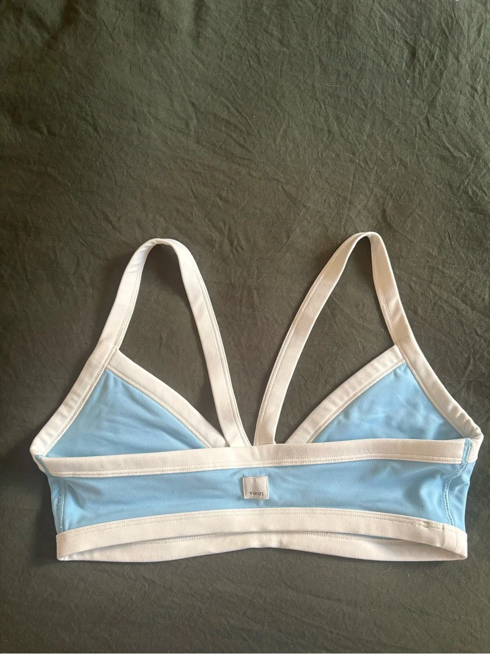 Vuori Light Blue and Cream Wireless Bralette - Worn once - great condition